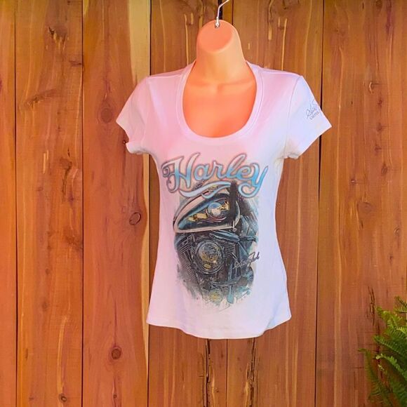 Ladies size small Harley Davidson Scott Jacobs Limited Edition tee - Picture 2 of 7